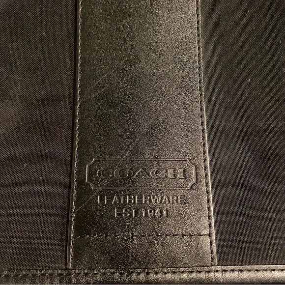 COACH BLACK SIGNATURE 77004 COMPUTER LAPTOP BAG - Picture 2 of 8
